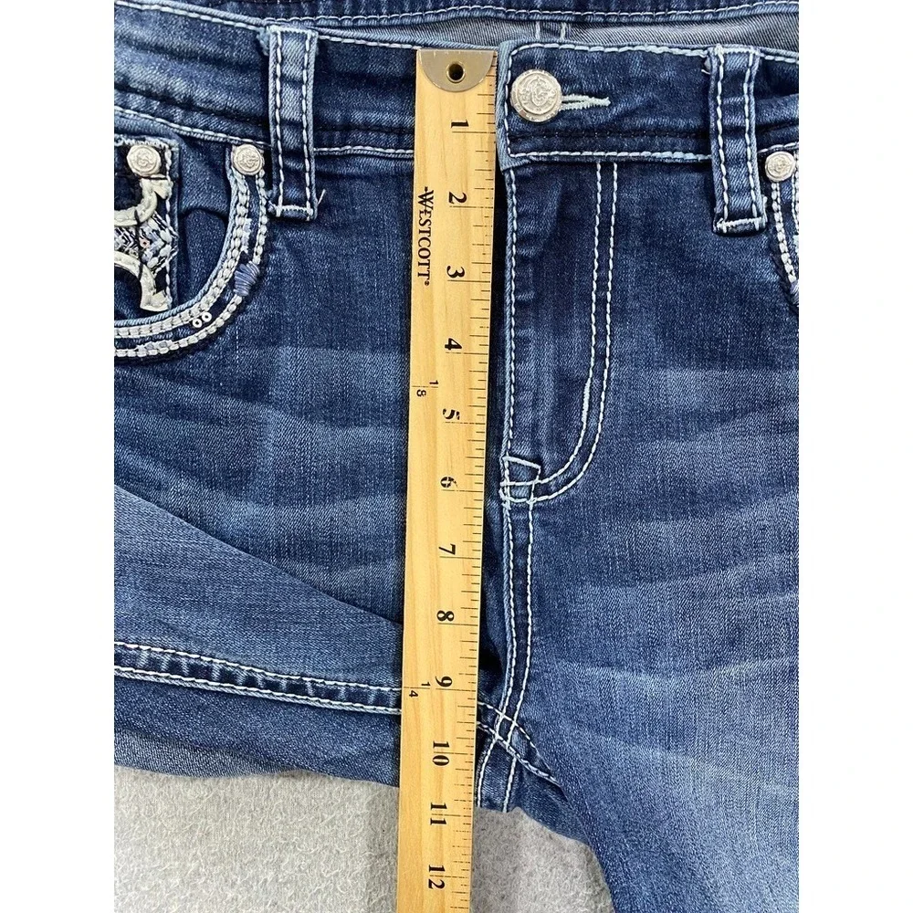 Grace In LA Womens Size 14 Denim Jeans w/Embroidery Cross Pockets Bling Studs
